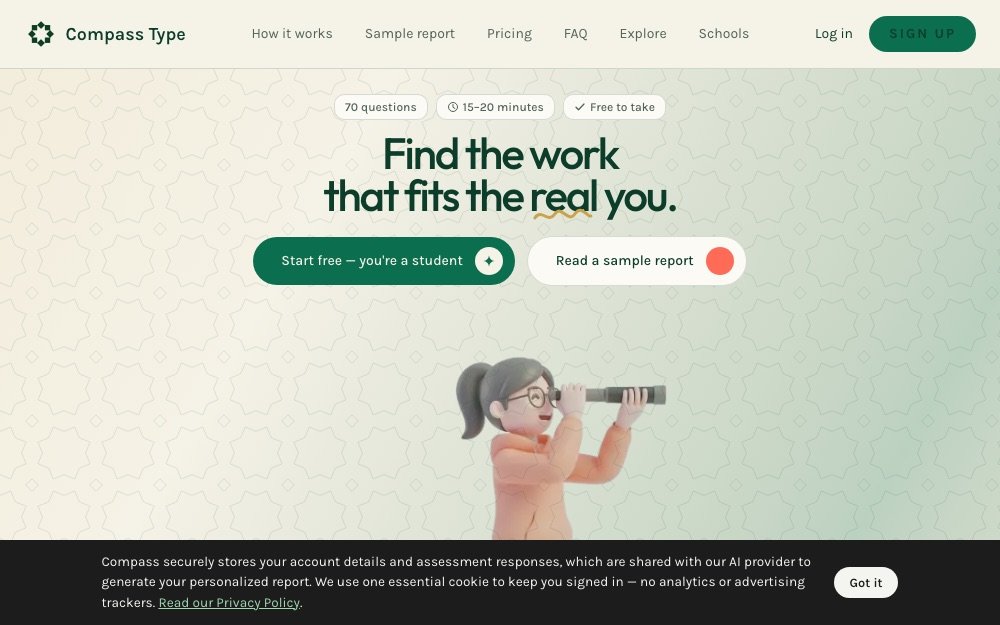 The Compass Type homepage